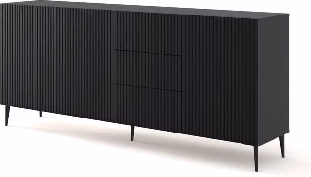 Mobile TV per soggiorno BIM FORNITURE RAVENNA Nero opaco L: 200 cm, P: 42 cm, H: 87 cm