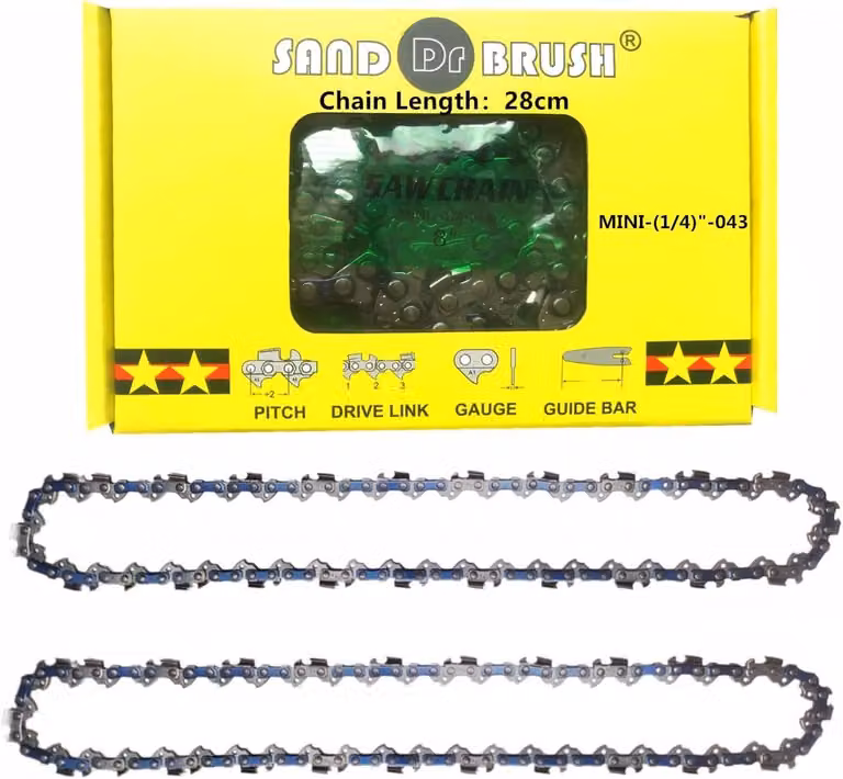 Catene di ricambio per motosega, 2 pezzi, spessore 1,1 mm, passo 1/4 pollice, 45 maglie, per motosega compatta
