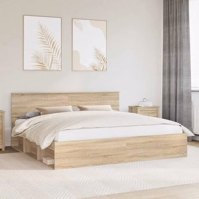 Struttura del letto-Giroletto Sonoma 200 x 200 cm Pino massello 743407