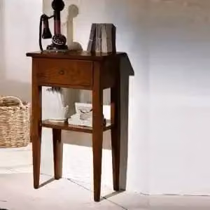 Mobiletto mod spillo in legno massiccio arte povera colore noce scuro