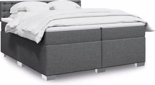 Letto Ibrido con Materasso a Molle Insacchettate vidaXL Grigio e Bianco L/P/H: 200 x 200 x 25 cm – 1
