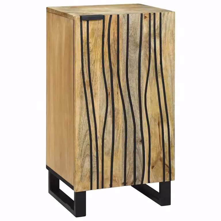 Sideboard vidaXL in legno massello di mango marrone stile rustico L 40 cm, P 33 cm, H 75 cm