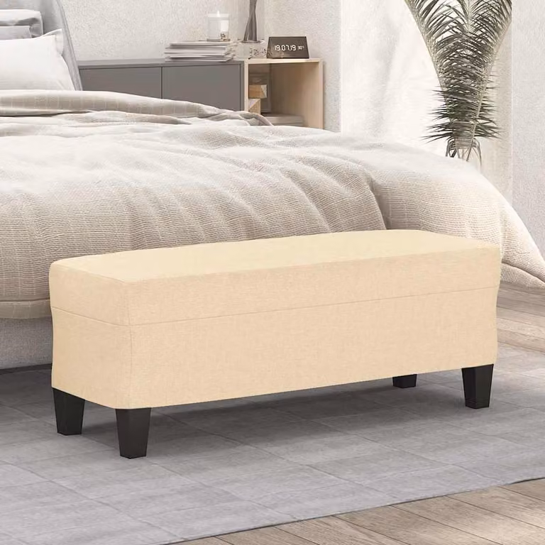Panca moderna vidaXL in tessuto beige L: 100 cm, P: 35 cm, H: 41 cm