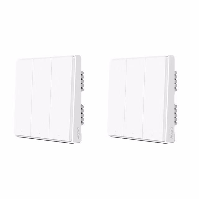 Aqara Interruttore a parete intelligente, 1/2/3 pulsanti, comunicazione Zigbee, senza neutro 3keyX2