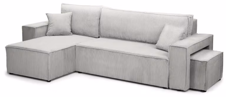 Divano a tre posti con funzione letto, modello Klara, colore crema