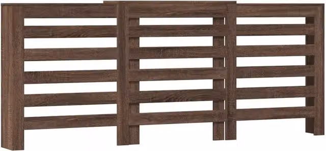 Copritermosifone moderno con mensola decorativa 205 x 21,5 x 83,5 cm in legno multistrato marrone 02_0049804