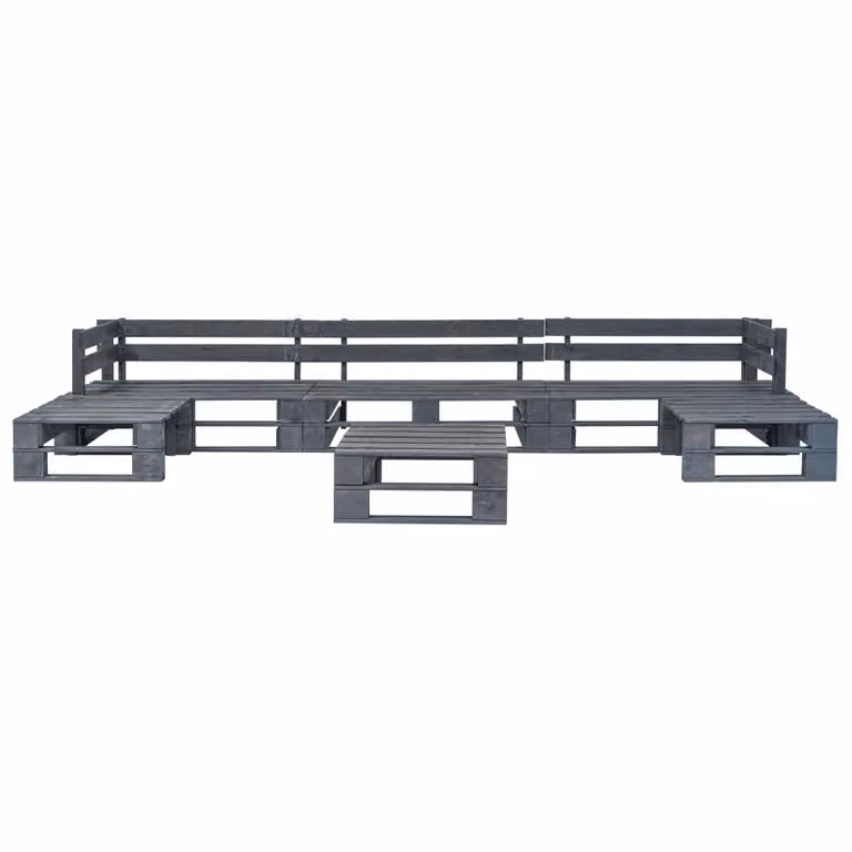 vidaXL Set di divani da giardino a 6 pezzi in legno di pallet grigio