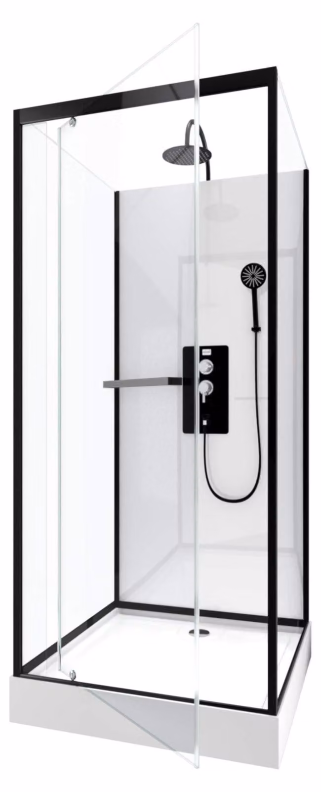 Doccia completa MARWELL cabina doccia prefabbricata City 90x90 x 230 cm - set completo incl. piatto doccia e rubinetto - doccia completa con ingresso anteriore