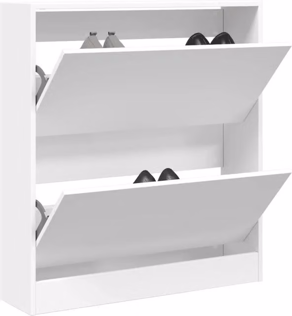 Scarpiera-Scaffale per scarpe Bianca 80x21x87,5 cm in Legno Multistrato
