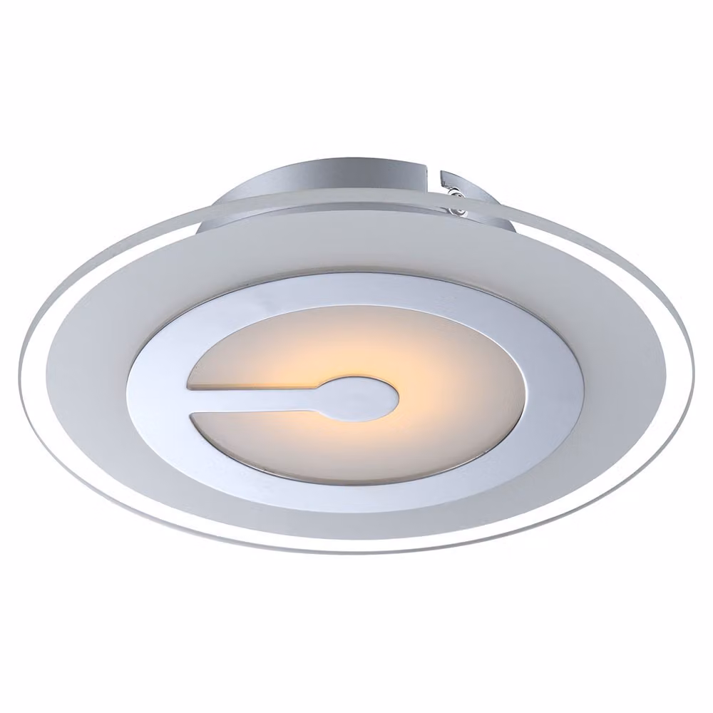Plafoniera LED cromo/ vetro/ lampada rotonda