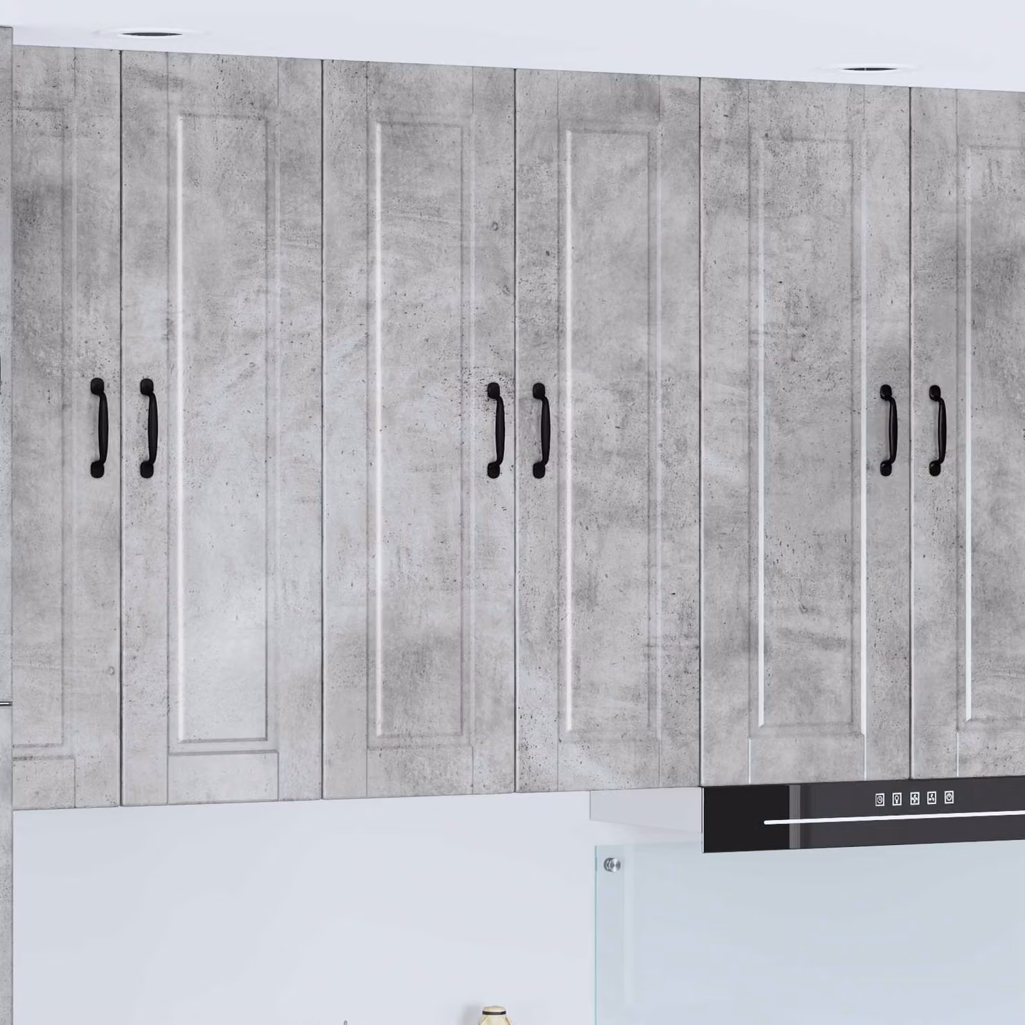 Armadietto a muro vidaXL PORTO moderno in MDF grigio cemento L: 60 cm, P: 31 cm, H: 100 cm