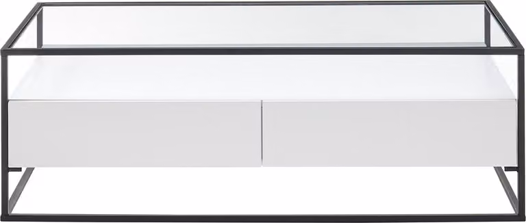 Tavolino Evora con piano in vetro | 120x60 | bianco