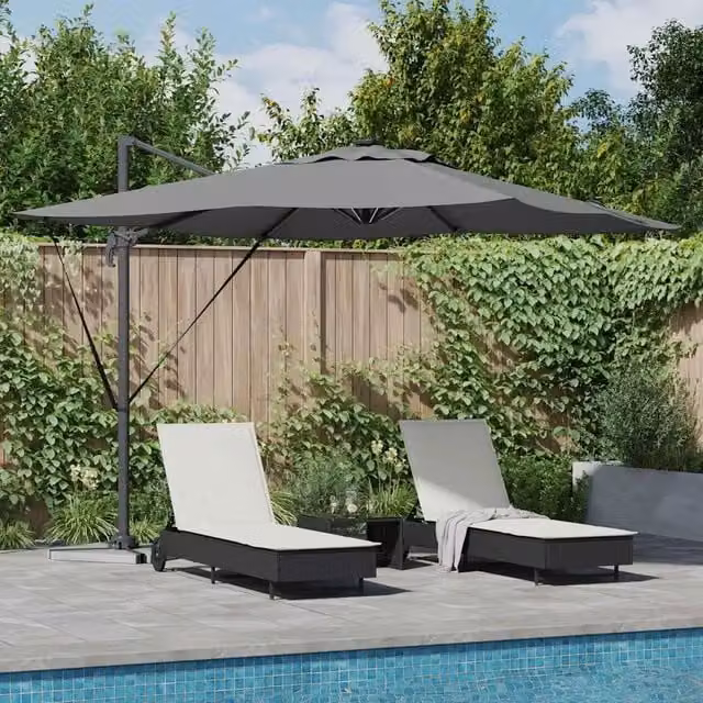 Ombrellone-Ombrello da giardino Antracite 286 x 284 x 270 cm Alluminio e Poliestere