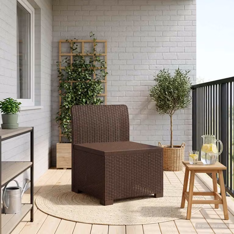 Divano da giardino singolo vidaXL in rattan effetto marrone per esterno