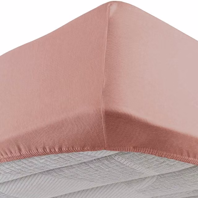 Lenzuolo con angoli elastici DaunenStep Vivacolor in jersey multicolore e rosa – 1