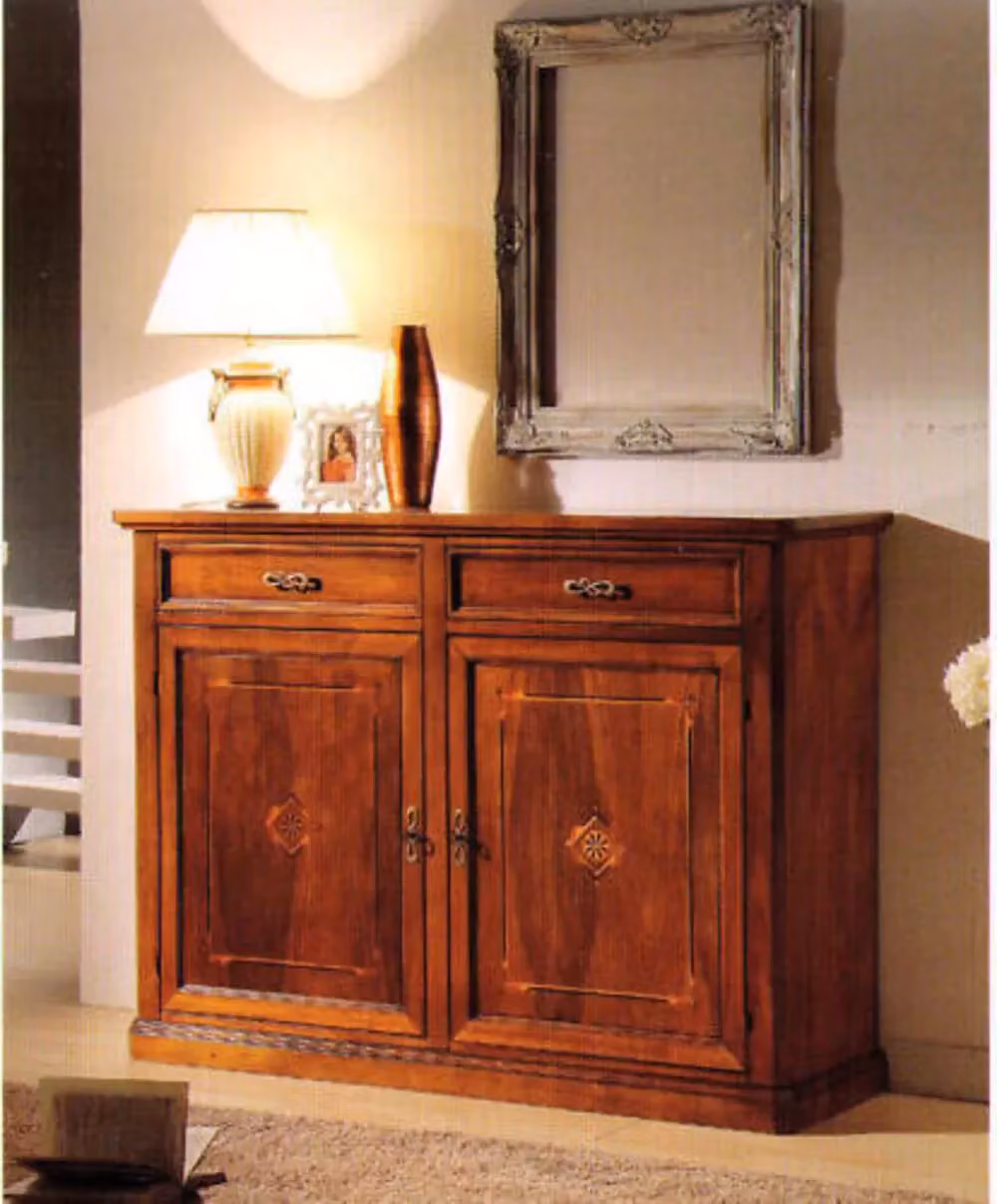 Madia credenza in legno stile arte povera Bassano Mobili 2G colore marrone L: 150 cm, P: 50 cm, H: 113 cm – 2