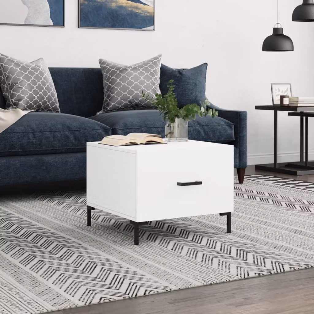 Maison Exclusive - Tavolino bianco 50x50x40 cm Materiale ligneo