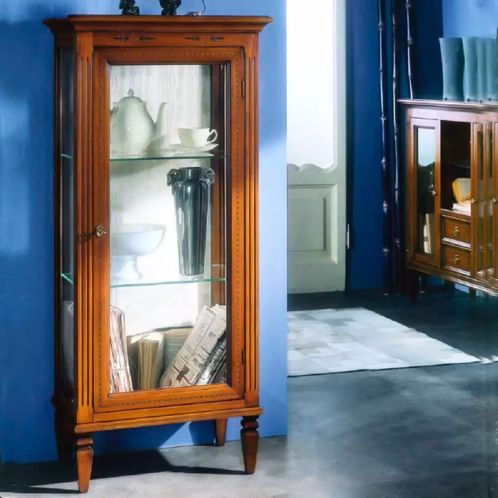 Vetrina classica in legno con ante in vetro Mobili 2G finitura Bassano L: 60 cm, P: 37 cm, H: 132 cm – 2