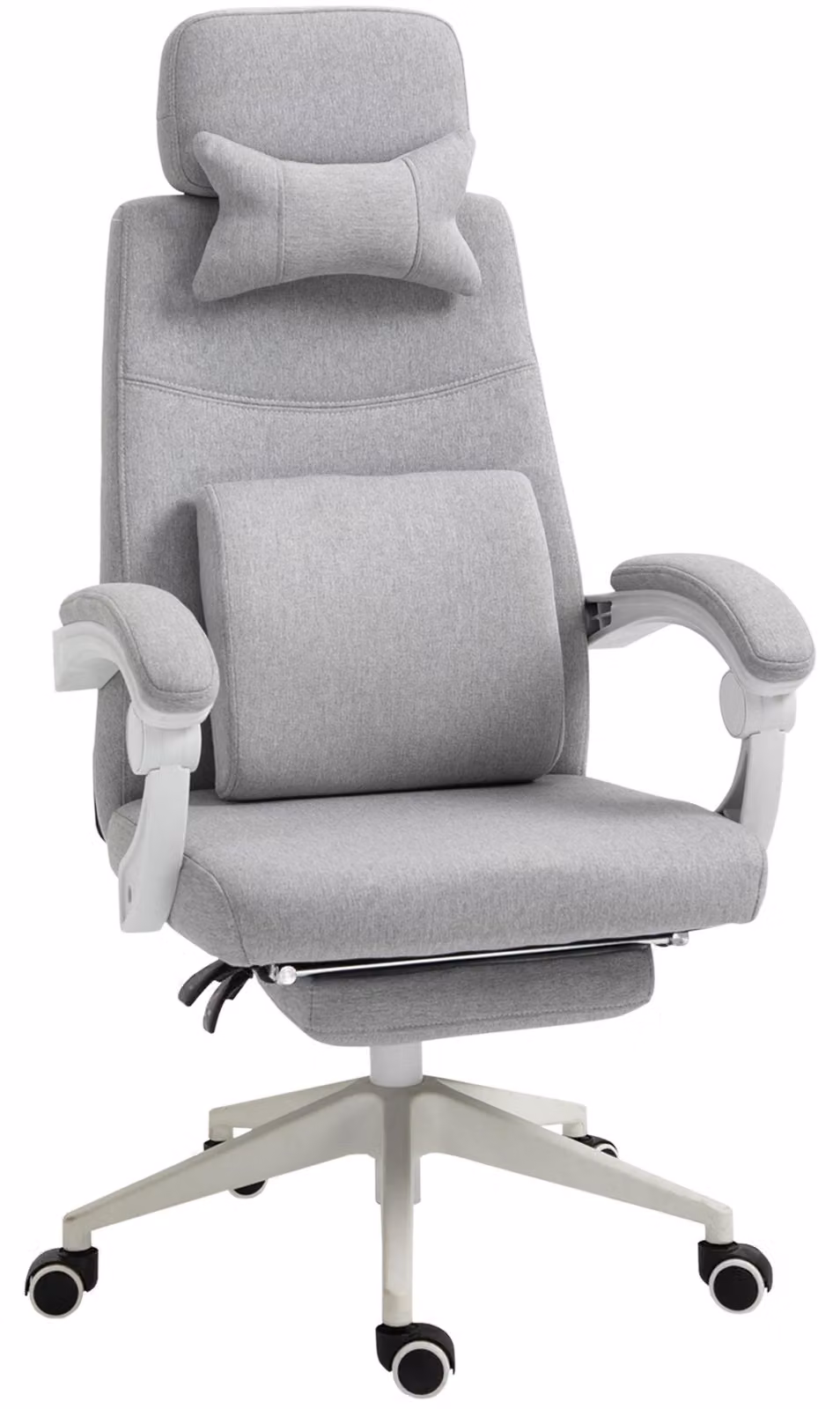 Vinsetto Sedia da Ufficio Ergonomica, Sedia da Scrivania, Grigia 62x68x117-127cm