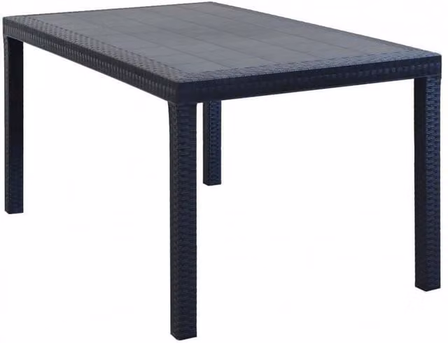 Tavolo da giardino Houston GIORDANOSHOP in rattan antracite L/P/H: 150 x 90 x 74 cm – 1