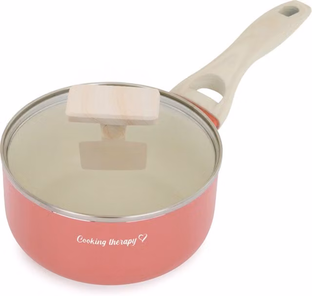 Casseruola con coperchio Cooking Therapy Kasanova in alluminio antiaderente, colore corallo, diametro: 16 cm