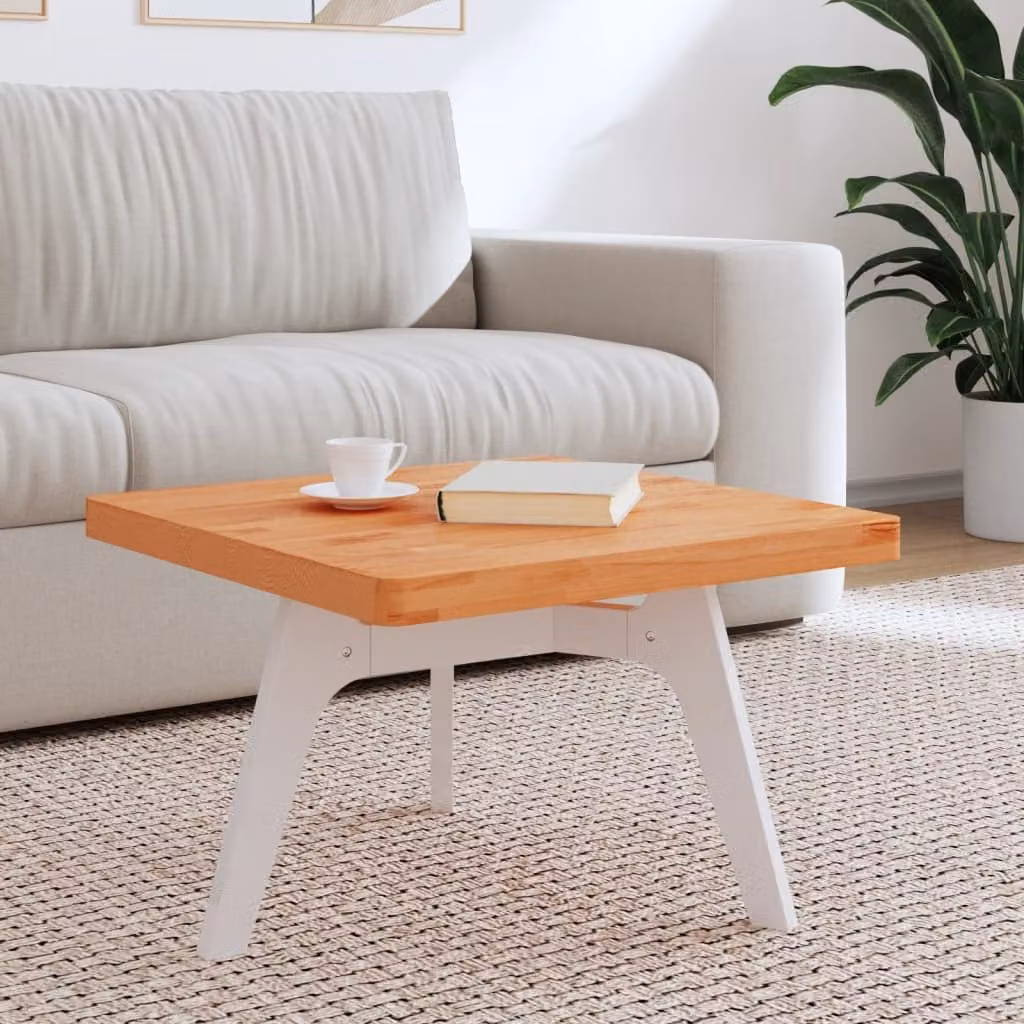 vidaXL Piano per Tavolo Quadrato in Legno di Faggio Marrone L: 60 cm, P: 60 cm, H: 4 cm