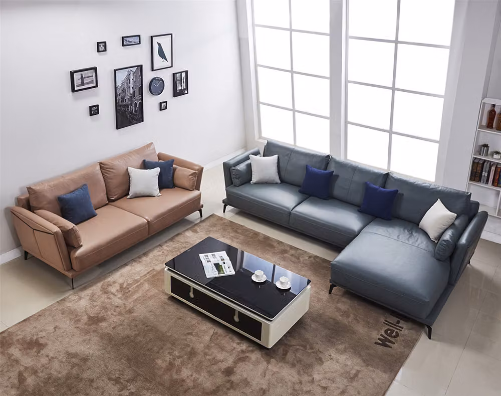 Design Ecksofa Wohnlandschaft Sofa Couch L-Form Polster Couchen Leder Couchen