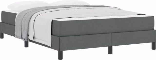 Letto matrimoniale | Letto per adulti | Letto a molle con materasso Grigio scuro 140 x 200 cm Tessuto