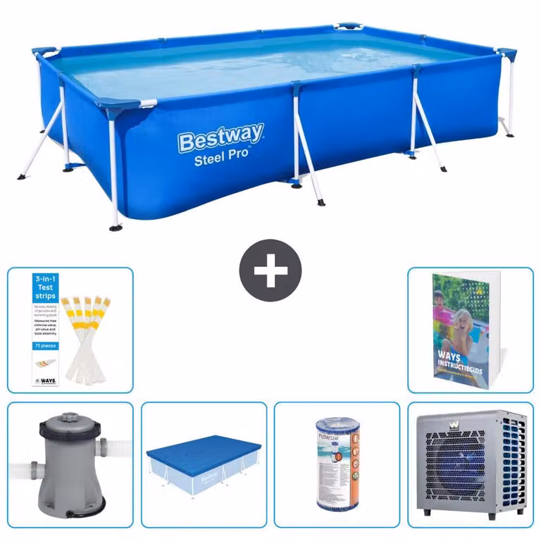 Bestway Steel Pro, piscina rettangolare - 300x201x66 cm - 5 pezzi, modello S203