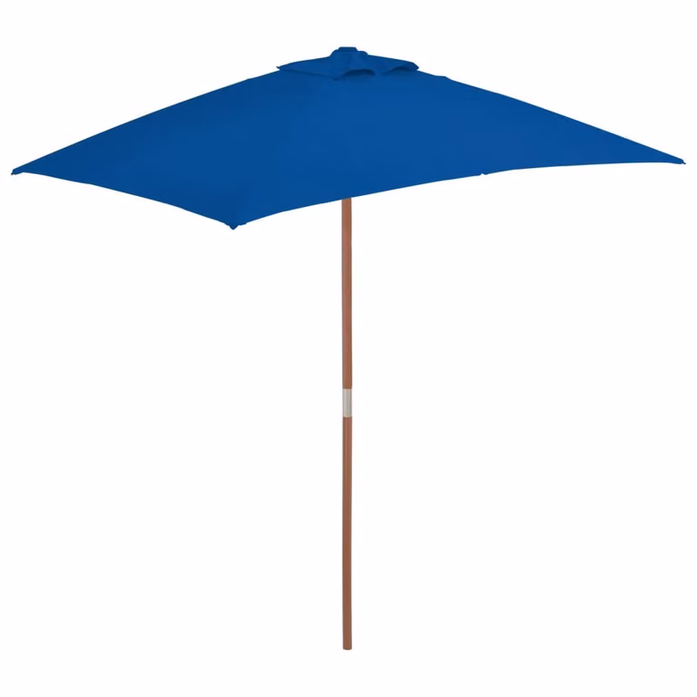 Ombrellone da Giardino con Palo in Legno 150x200 cm Blu