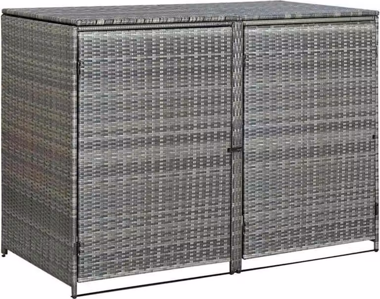 Contenitore per rifiuti da 2 tonnellate in rattan antracite 148x77x111cm