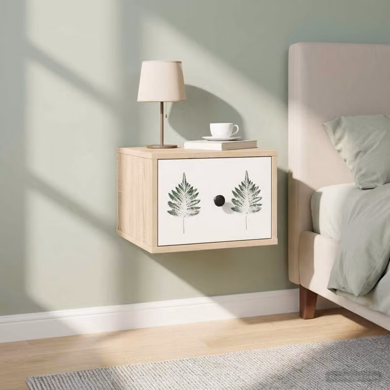 Set di 2 comodini sospesi vidaXL HANAU in Rovere Sonoma per camera da letto