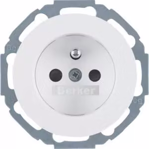 Berker 6768792089 Presa con polo di protezione, bianco polare, lucida, serie R.classic
