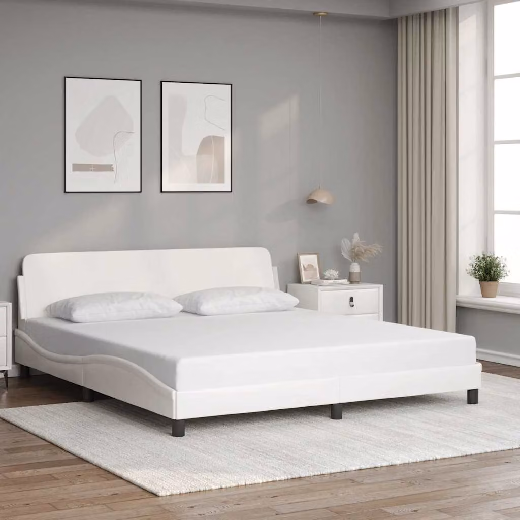 Giroletto vidaXL Dover Bianco in Similpelle L: 152 cm, P: 203 cm, H: 74,5 cm