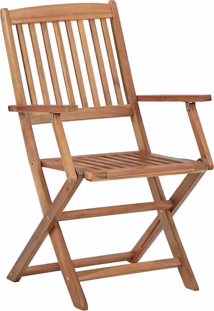 Sedie da Giardino Pieghevoli 4 pz | Sedie da Esterno in Legno Massello d'Acacia