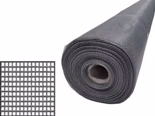 Zanzariera in fibra di vetro grigia con maglia 18x16, L: 120 cm x P: 30 m