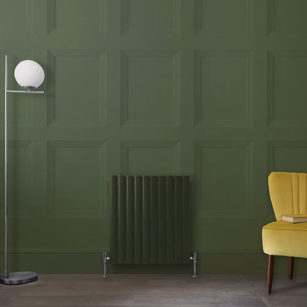 Radiatore di Design Orizzontale  Verde (Evergreen) -  635mm x 590mm - Pannello Singolo  - Revive