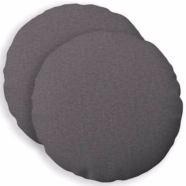 Set di 2 federe rotonde vidaXL HEERLEN in tessuto grigio, Ø 30 cm