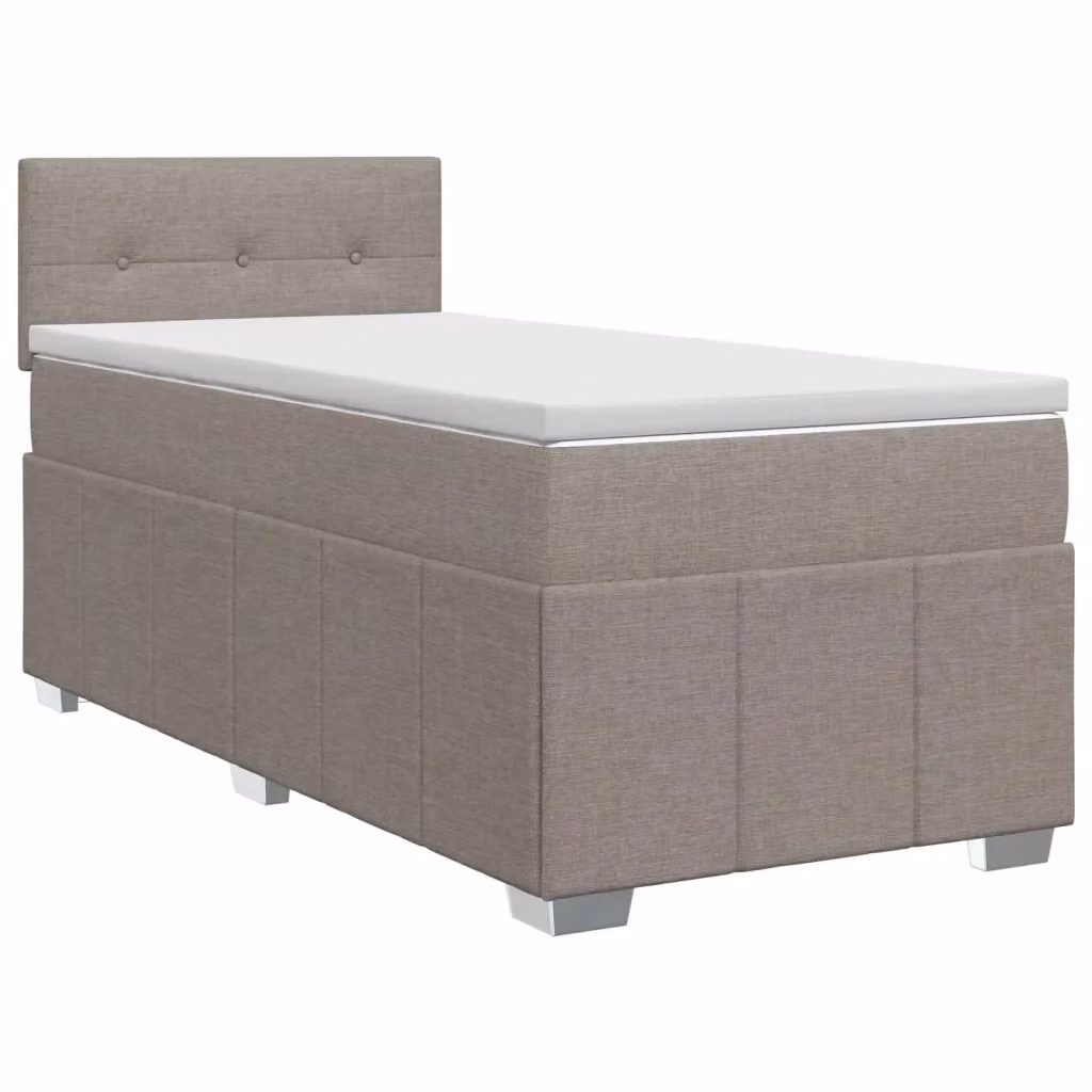 Letto box spring con materasso ibrido vidaXL in tessuto Tortora L/P: 100 x 200 cm – 2
