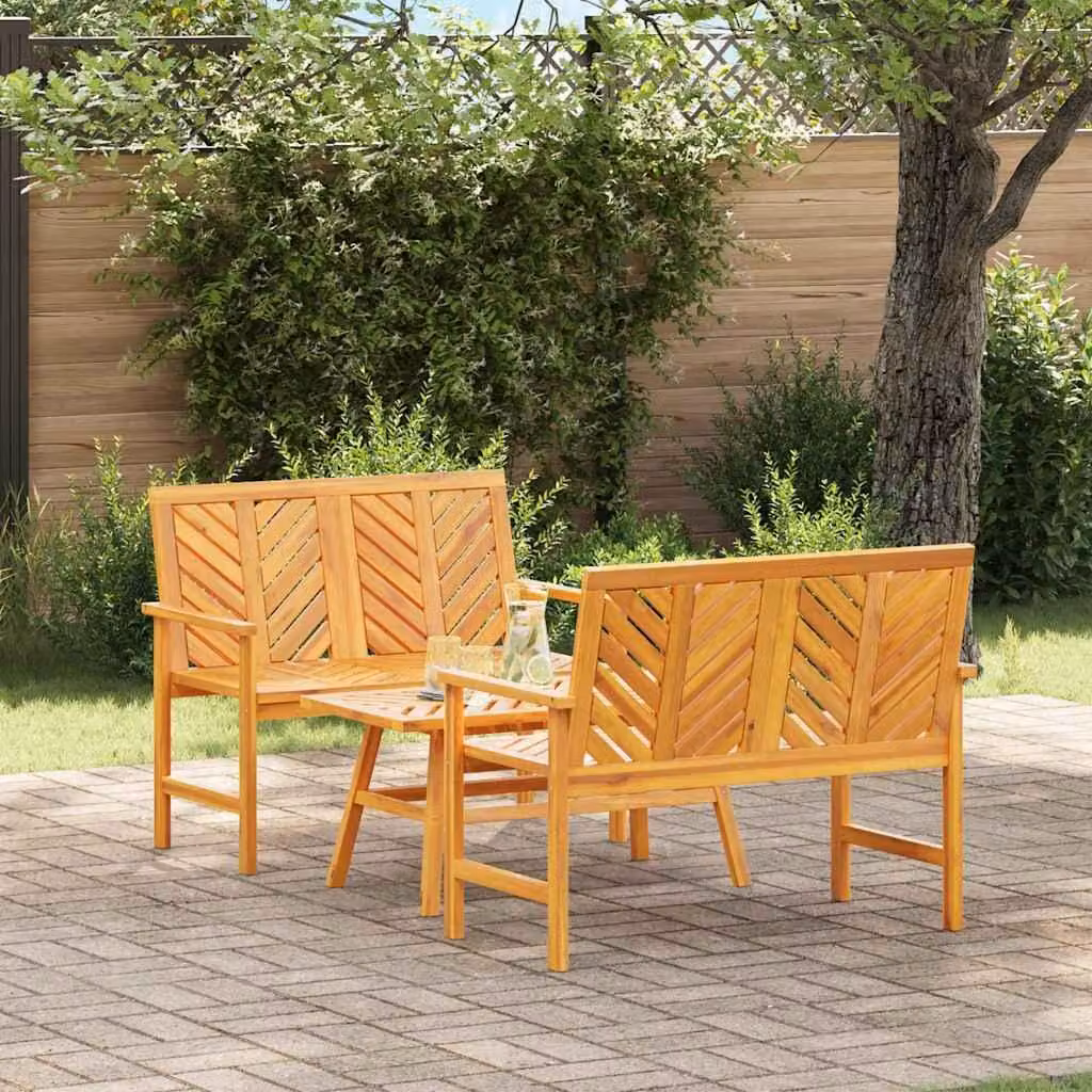 Maison Exclusive - Set da lounge per giardino, 3 pezzi, legno massello di acacia, colore marrone
