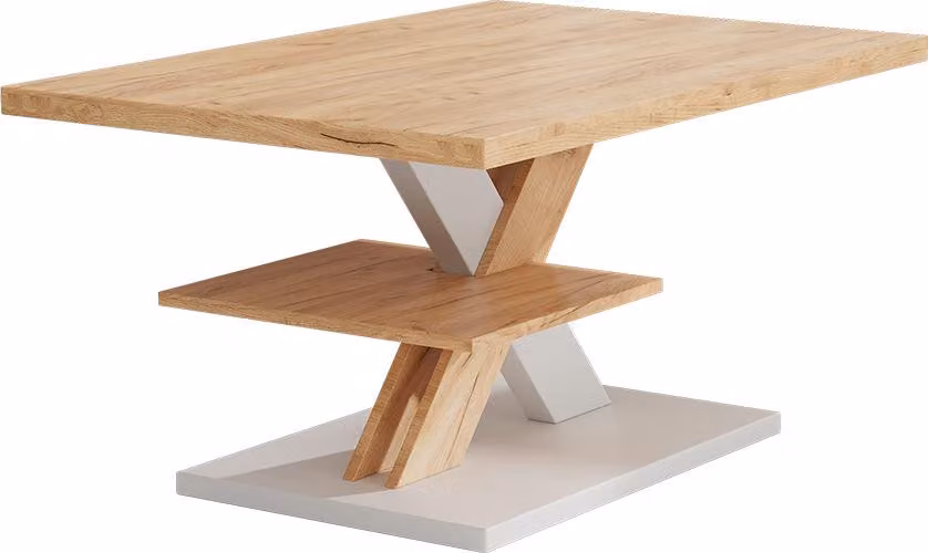 Tavolino da salotto Vicco Arivo Bianco 90 x 60 cm con ripiano, Model 55341