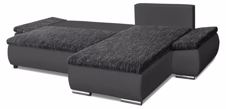 Design Ecksofa Schlafsofa Bettfunktion Couch Leder Polster Sofas Kasten