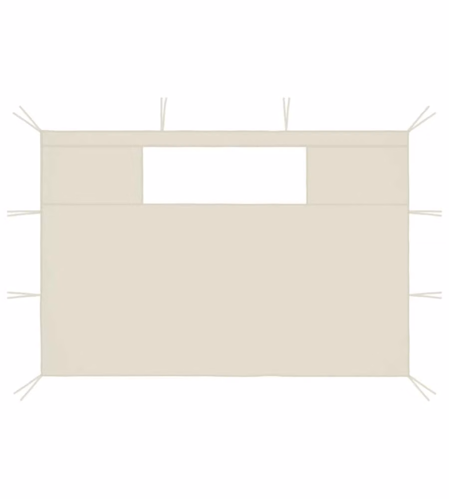 Pareti con Finestre per Gazebo 2 pz Crema