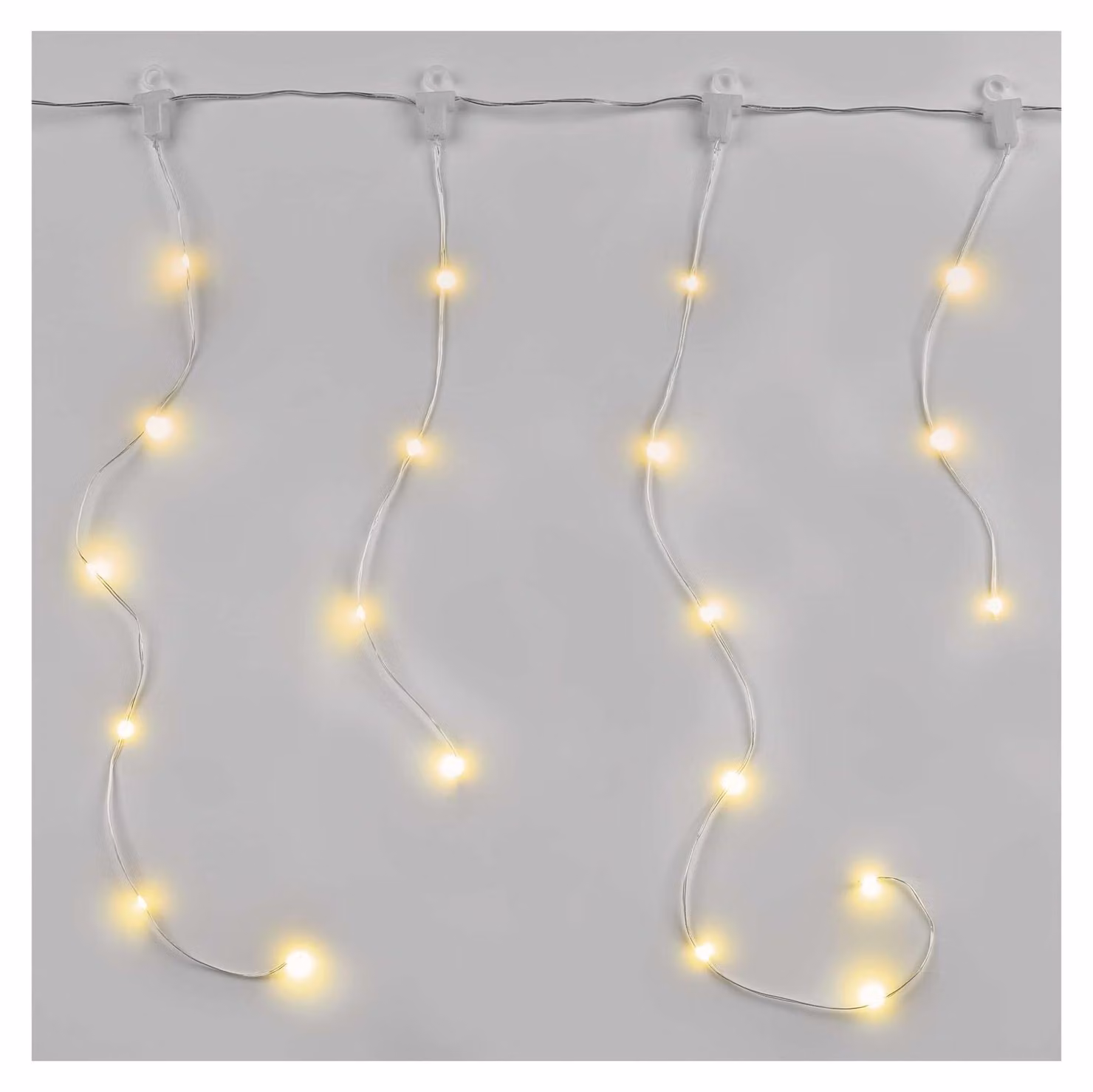 Catena luminosa a LED, 100 LED a forma di goccia, 7,2 metri, luce bianco caldo, grado di protezione IP44
