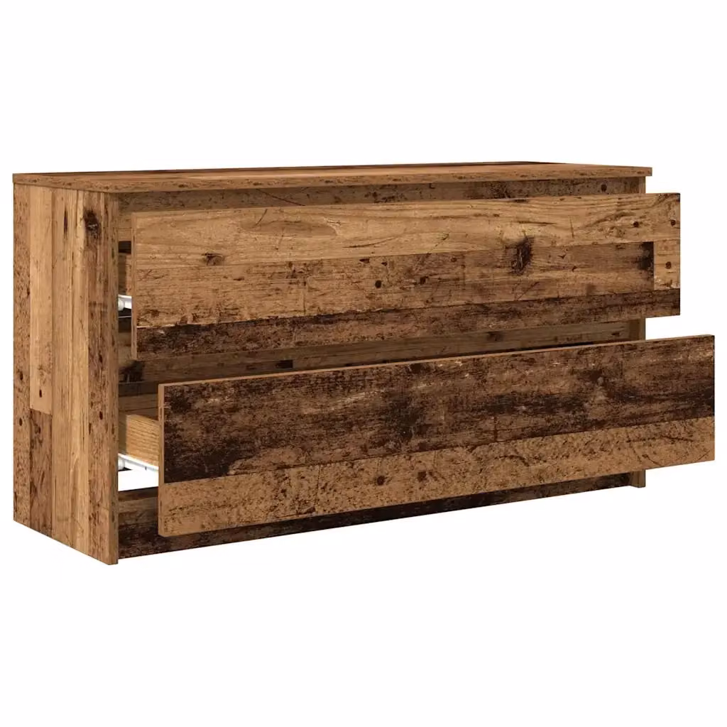 Mobile porta TV moderno HELLOSHOP26 in legno composito marrone con finitura effetto legno anticato opaco, L 100 x P 35 x H 54 cm – 2