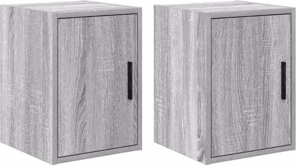 Pensili per Garage 2 pz Grigio Sonoma in Legno Multistrato