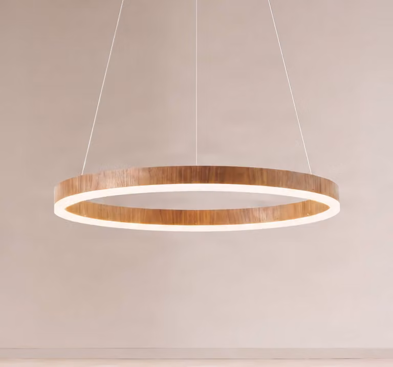 Lampada a sospensione Thelma Lucande, dimmerabile, Legno scuro, Soggiorno / Sala da pranzo, Plastica, Moderno, Lampada a sospensione