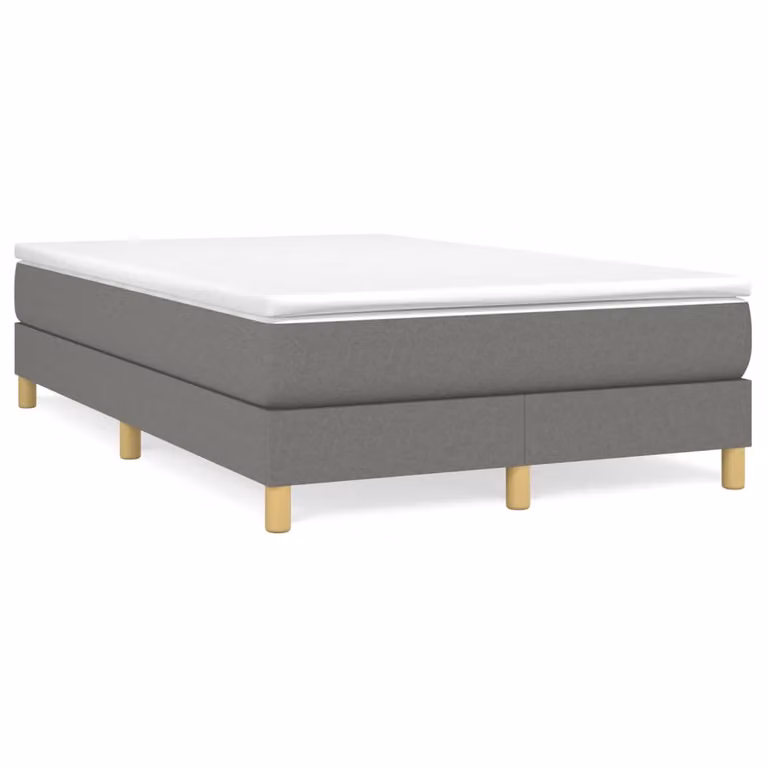 vidaXL Letto Ibrido con Giroletto a Molle e Materasso in Tessuto Grigio e Bianco L/P/H: 120 x 200 x 25 cm