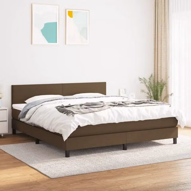 Letto Ibrido con Giroletto a Molle e Materasso vidaXL, Marrone e Bianco, L/P: 180 x 200 cm – 1
