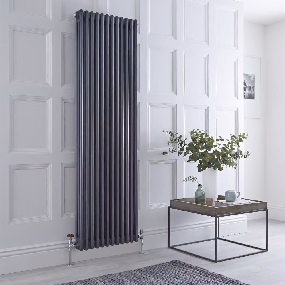 Radiatore Triplo Verticale Tradizionale Antracite - 1800mm x 560mm - con Piedini